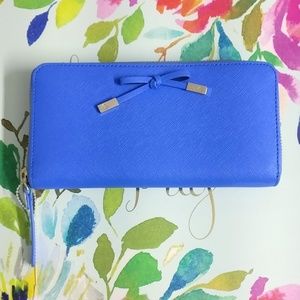 kate spade neda cherry wood street wallet blue